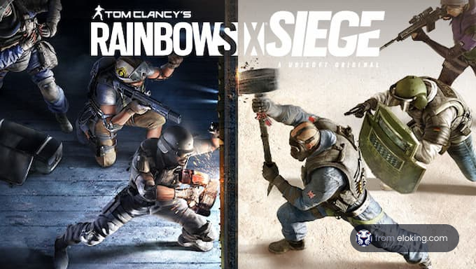 Action-packed scene from Tom Clancy's Rainbow Six Siege video game