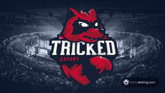 Tricked Esport logo featuring a red wolf mascot