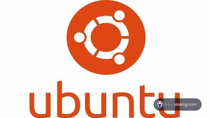 Ubuntu logo with orange circle and white text