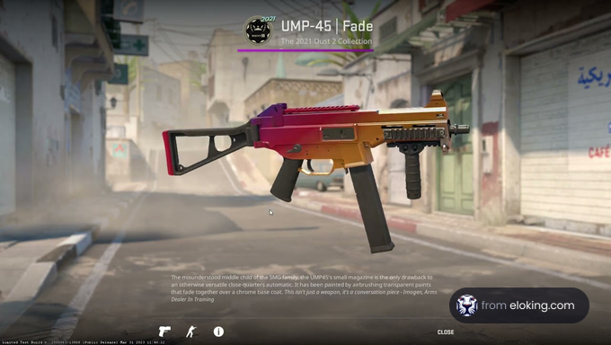 UMP-45 Fade from the 2021 Dust 2 Collection in a video game
