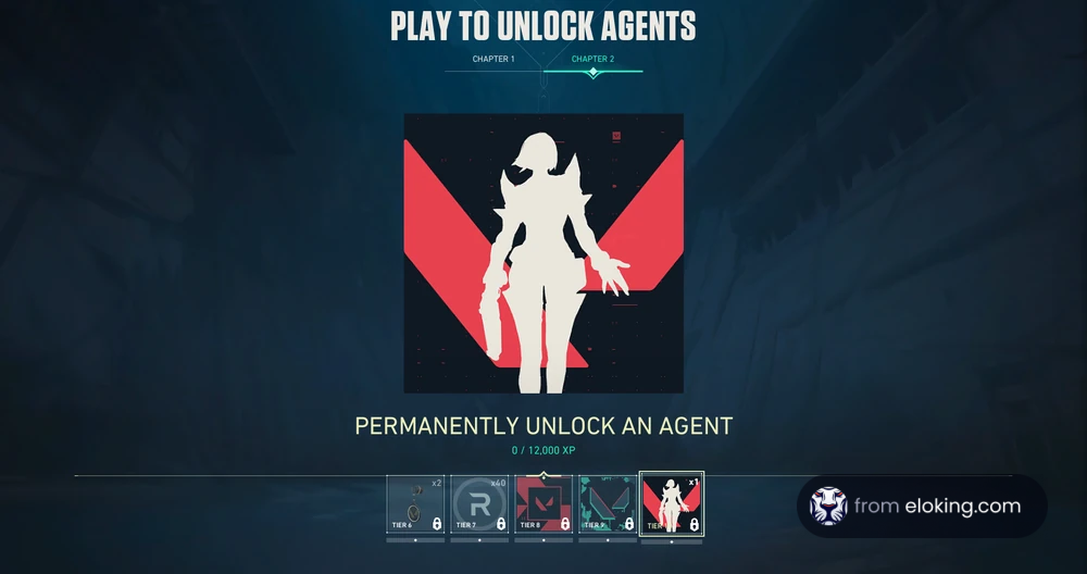 Promotional screen for unlocking agents in a video game, featuring a shadowy figure and stylized graphics