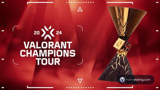 2024 Valorant Champions Tour promotional banner with trophy