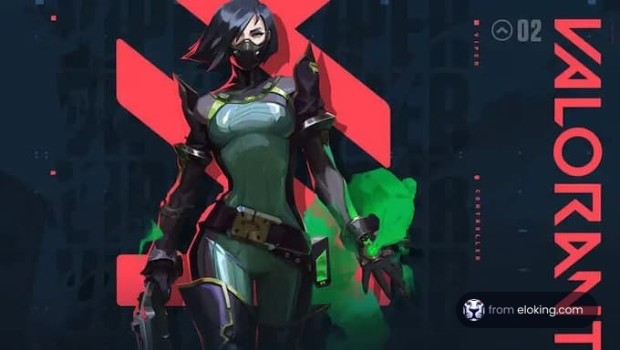 Female agent with green powers in Valorant game artwork
