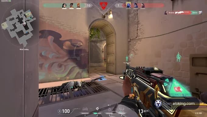 A character in Valorant engaging in action during gameplay.