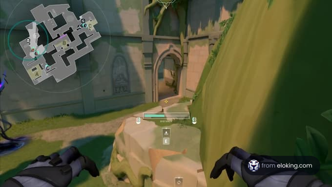 Gameplay scenario in Valorant showcasing an area on the Ankh map.