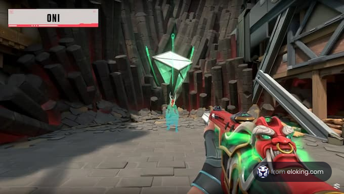 A fierce battle scene in a gaming world featuring a player aiming at an enemy.
