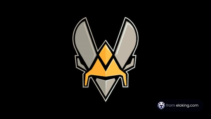 A logo of a gaming team featuring a stylized helmet design.