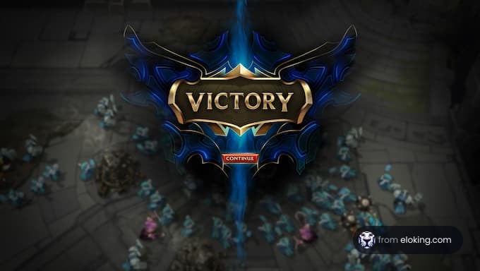 Victory game screen with continue option