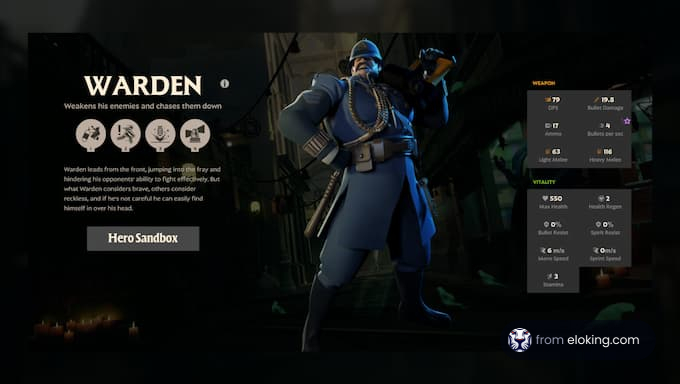 Warden character from Hero Sandbox game