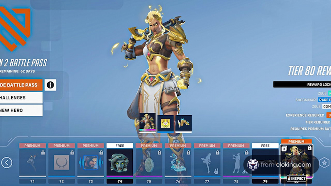 Warrior character from a battle pass tier 80 reveal in a video game