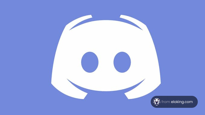 White Discord logo on a blue background