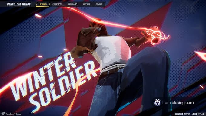 Winter Soldier in action with a dynamic pose and energy effects