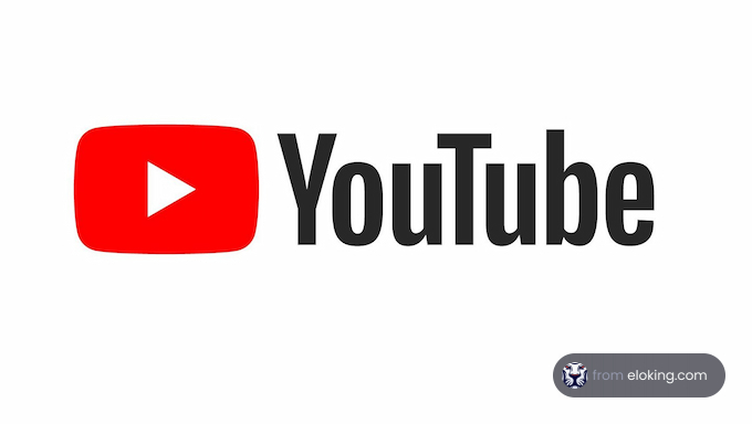 YouTube logo in red and white on a gray background